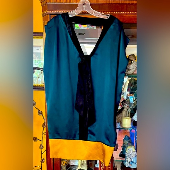 SUE WONG Retro Silk Mini Dress | Small - Picture 7 of 7